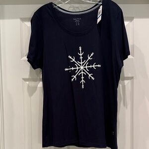 NWT Nautica Snowflake Anchor T-shirt size XL